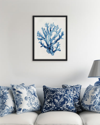 Blue coral reef illustration on a white background