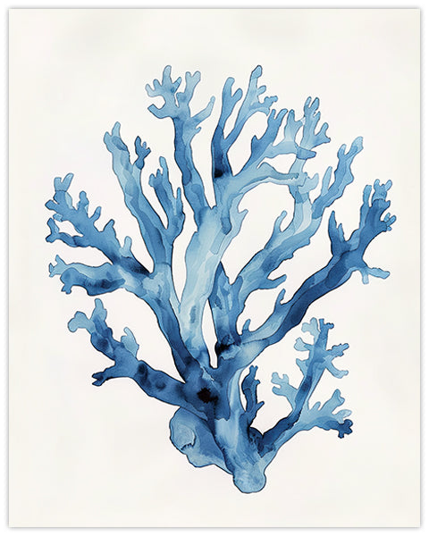 Blue coral reef illustration on a white background